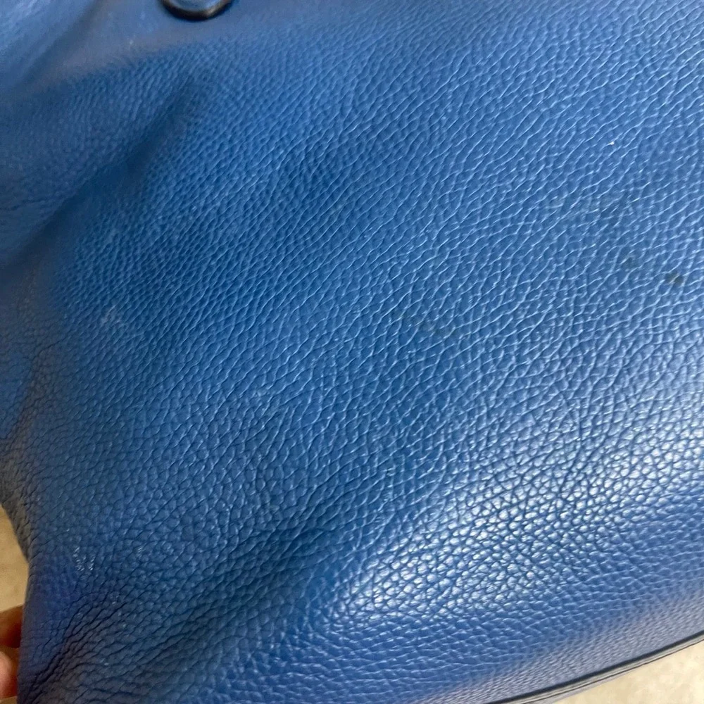 Coach Cobalt Blue Pebbled Leather Tote Bag Large Shoulder Bag  no hang tag